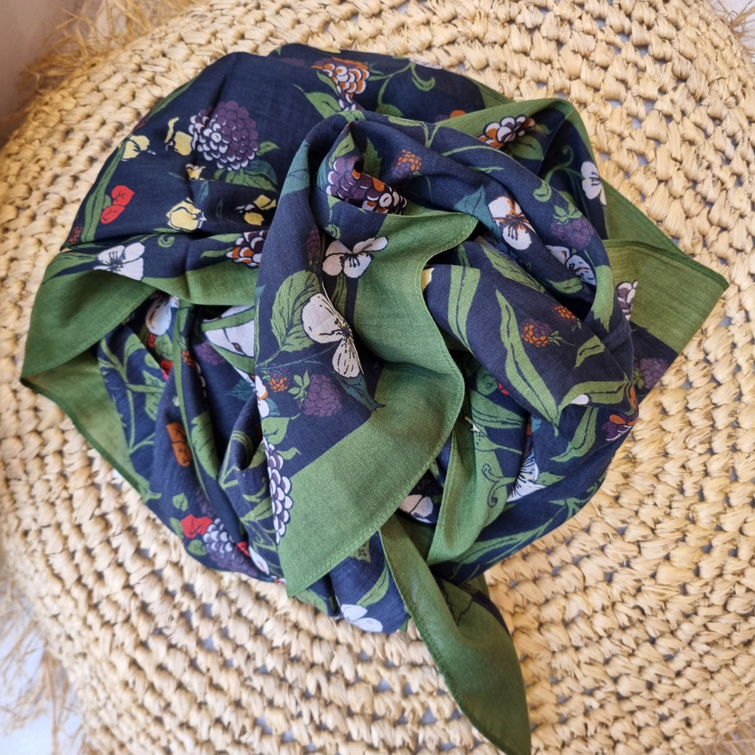 PAÑUELO  BROM Floral Marino