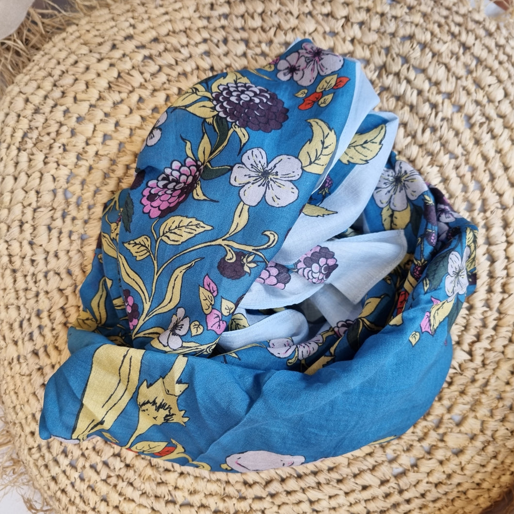 PAÑUELO BROM Floral Azul