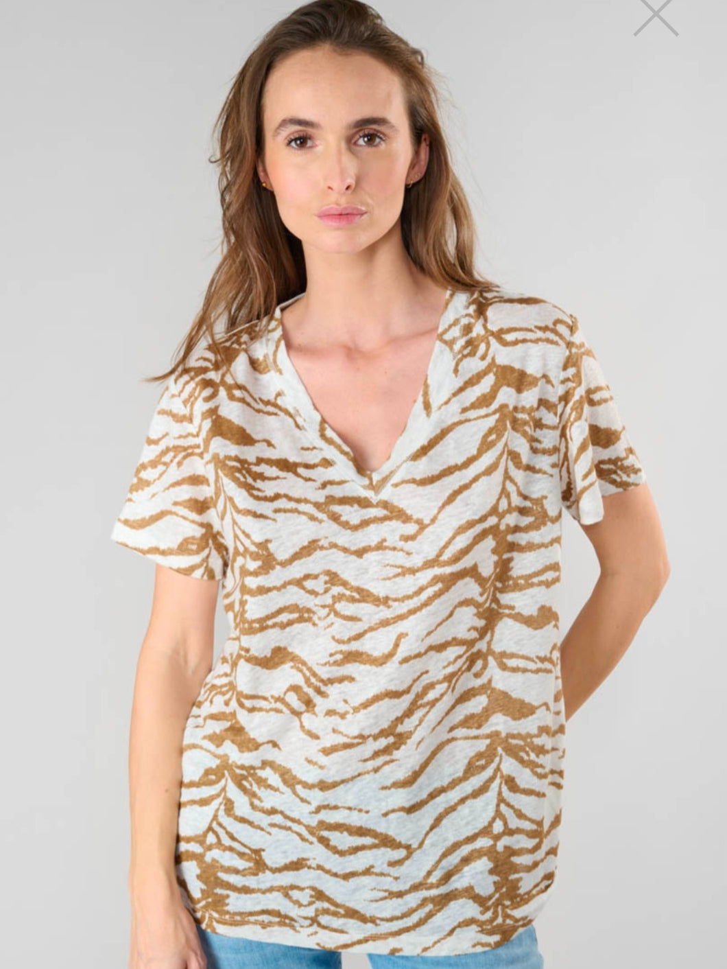 Camiseta Lino Zebra crudo