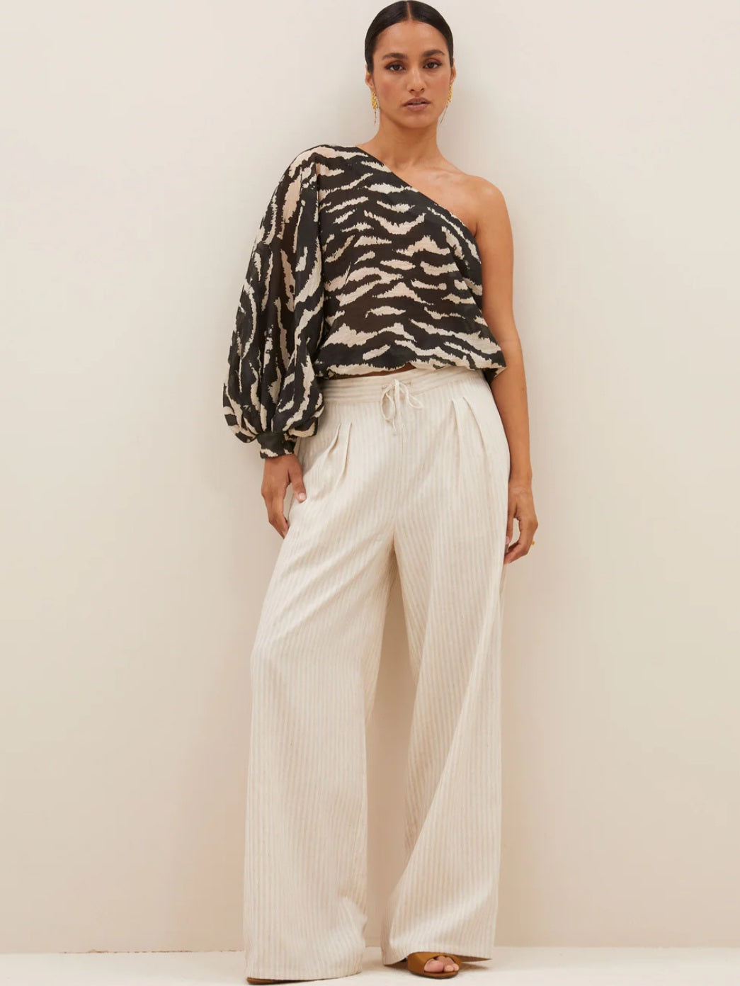 Blusa  de 1 hombro BELLA Cebra